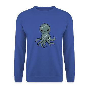 Pieuvre, Pieuvre, Pieuvre, Calmar, Céphalopode, Mignon, Mignon - Sweat-shirt Unisexe - bleu royal - Devant - Alina (178cm) & Michal (187cm)