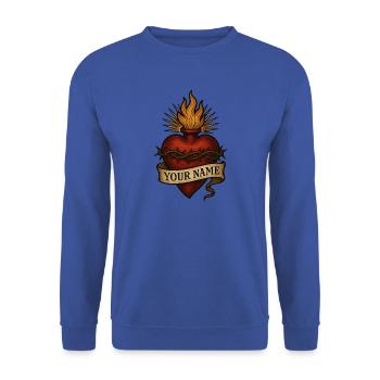 Coeur Sacre - Sweat-shirt Unisexe - bleu royal - Devant - Alina (178cm) & Michal (187cm)
