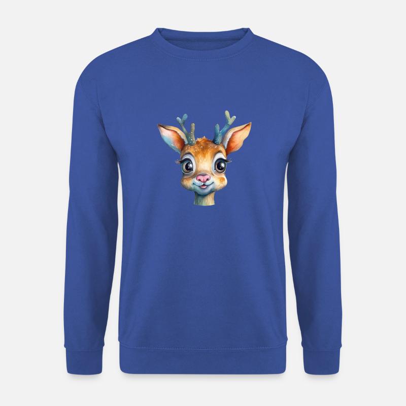 Reh Zeichnung Waldtier - Unisex Pullover - Royalblau