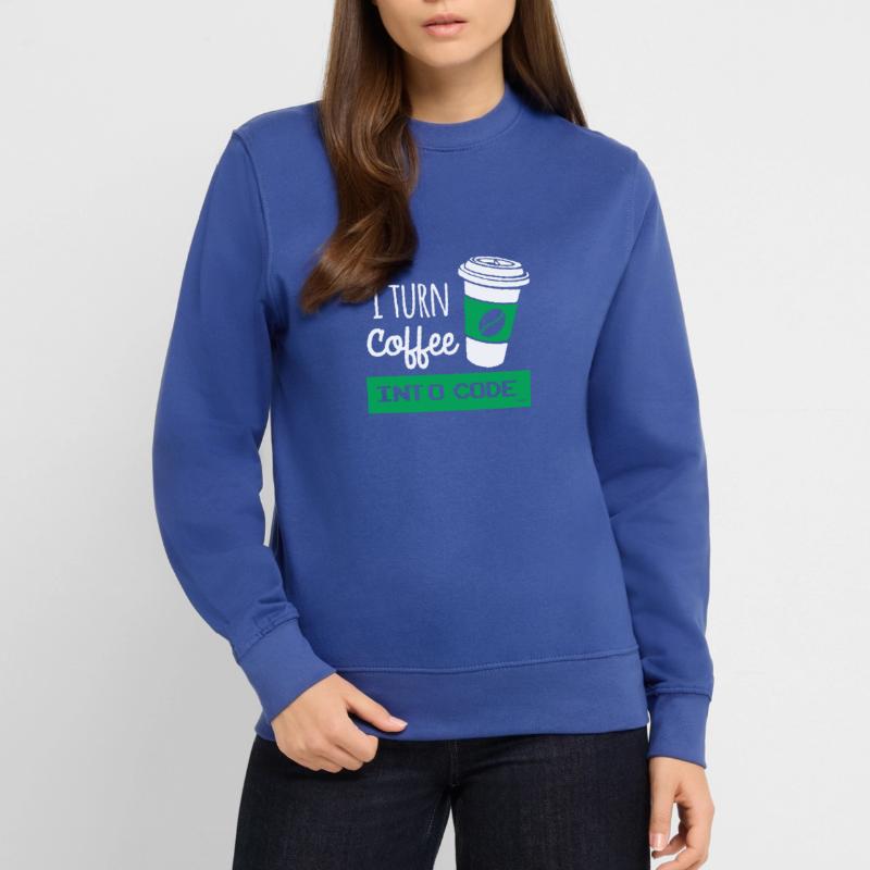 I turn coffee into developer code Unisex Sweatshirt