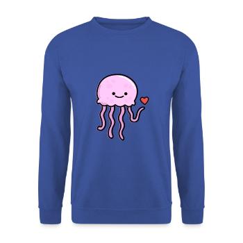 Cute Jellyfish - Unisex Sweatshirt - royal blue - Front - Alina (178cm) & Michal (187cm)