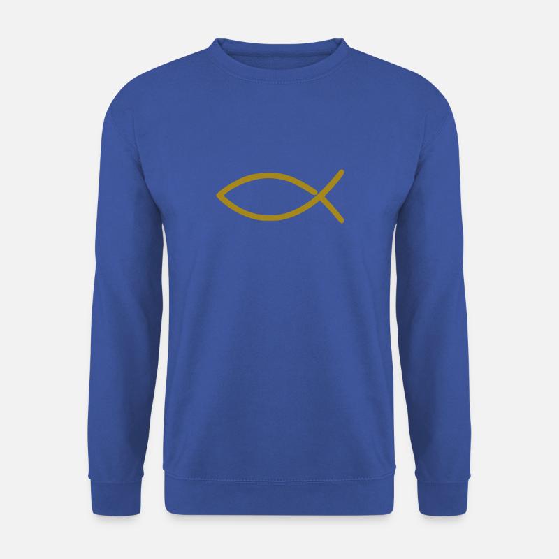 Fisch Christlich Gold - Unisex Pullover - Royalblau