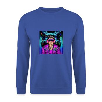 Syberpunk Popart Music Design Neon - Unisex Sweatshirt - royal blue - Front - Alina (178cm) & Michal (187cm)