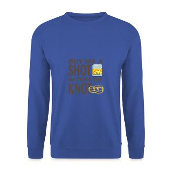 Junggessellenabschied Drôle disant boisson - Sweat-shirt Unisexe - bleu royal - Devant - Alina (178cm) & Michal (187cm)