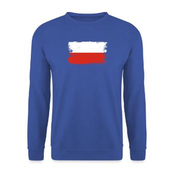Pinselstrich-Polnische Flagge - Unisex Pullover - Royalblau - Vorne - Alina (178cm) & Michal (187cm)