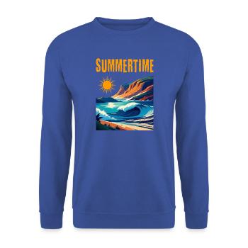 Summertime - schönes Sommerdesign - Unisex Pullover - Royalblau - Vorne - Alina (178cm) & Michal (187cm)