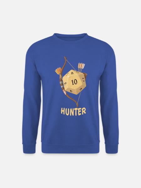 W20 mit Pfeil & Bogen – Hunter Fantasy Dice - Unisex Pullover - Royalblau
