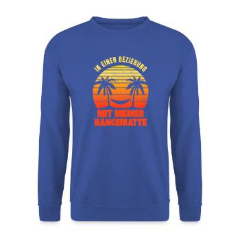 In einer Beziehung mit meiner Hängematte - Unisex Pullover - Royalblau - Vorne - Alina (178cm) & Michal (187cm)