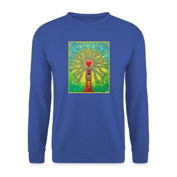 Lebensbaum Lebensenergie - Sonja von Staden - Unisex Pullover - Royalblau - Vorne - Alina (178cm) & Michal (187cm)