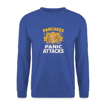 Pfannkuchen und Panikattacken Psychische Gesundheit Retro Anx - Unisex Pullover - Royalblau - Vorne - Alina (178cm) & Michal (187cm)