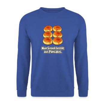 Sixpack aus Pancakes - Unisex Pullover - Royalblau - Vorne - Alina (178cm) & Michal (187cm)
