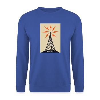 Radioturm auf Sendung - Unisex Pullover - Royalblau - Vorne - Alina (178cm) & Michal (187cm)