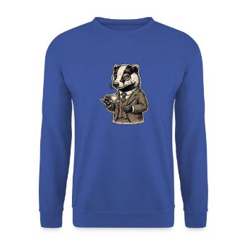 Kaffee Stinktier - Unisex Pullover - Royalblau - Vorne - Alina (178cm) & Michal (187cm)