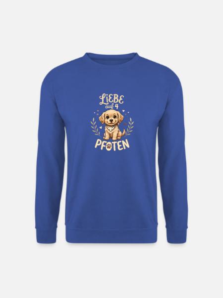 Liebe auf 4 Pfoten, niedlicher Hund - Unisex Pullover - Royalblau