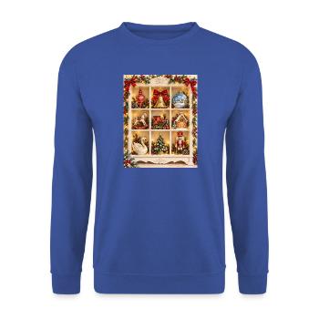 Weihnachts-Kuriositätenschrank - Unisex Pullover - Royalblau - Vorne - Alina (178cm) & Michal (187cm)