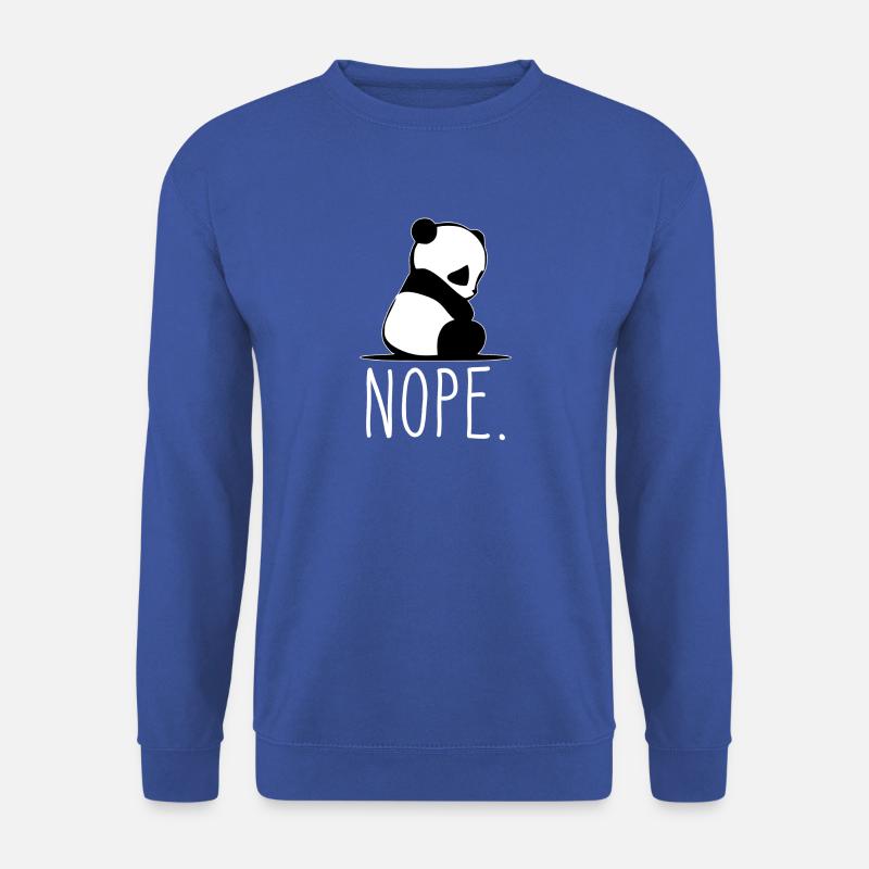 Nope Not Today Shirt Funny Lazy Panda - Unisex Pullover - Royalblau