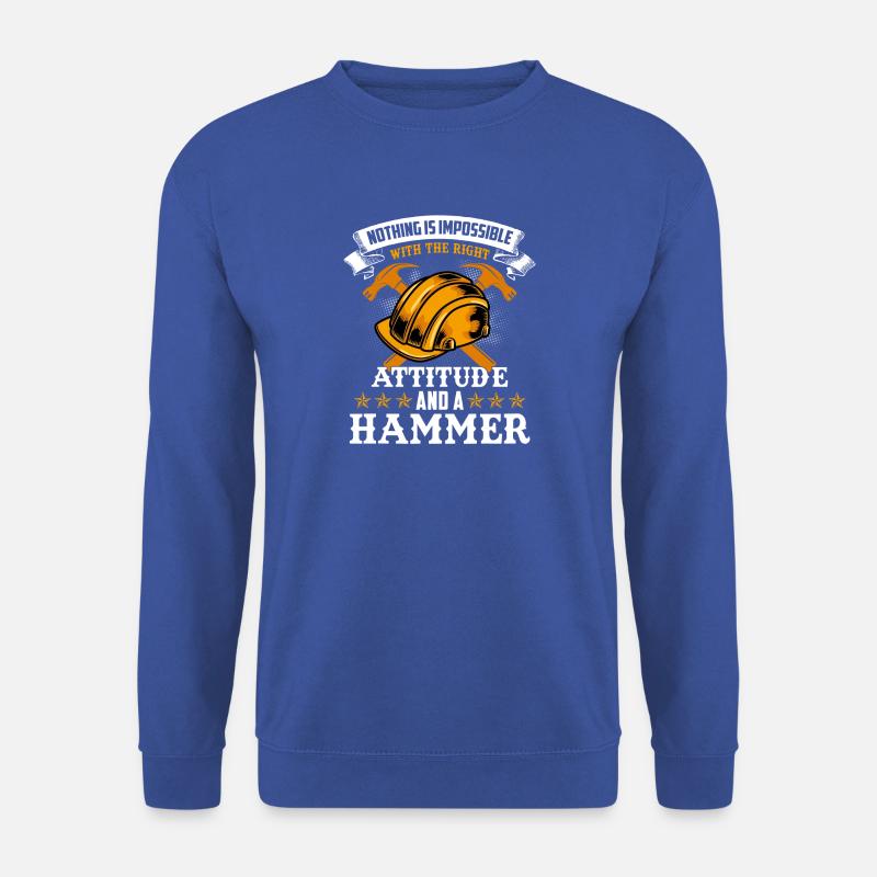 construction worker hammer - Unisex Pullover - Royalblau