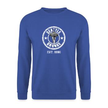 Seattle Grunge Gift Idea Birthday Funny - Unisex Sweatshirt - royal blue - Front - Alina (178cm) & Michal (187cm)