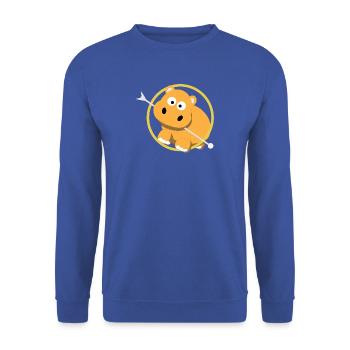 Nilpferd / Liebe / Kindershirt / Geschenk - Unisex Pullover - Royalblau - Vorne - Alina (178cm) & Michal (187cm)