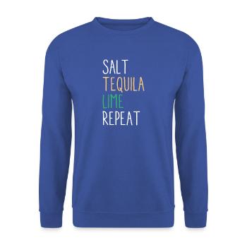 Sel Tequila Lime Répétition Funny Cinco De Mayo - Sweat-shirt Unisexe - bleu royal - Devant - Alina (178cm) & Michal (187cm)