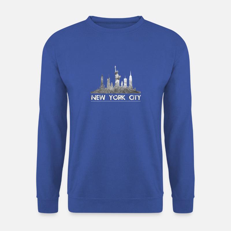 New York City Skyline in grau - Unisex Pullover - Royalblau