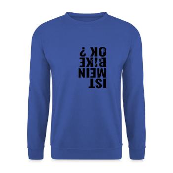 IST MEIN BIKE OK? Downhiller Mountainbike MTB - Unisex Pullover - Royalblau - Vorne - Alina (178cm) & Michal (187cm)