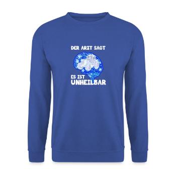 Traktor Trekker Landwirt Bauer - Unisex Pullover - Royalblau - Vorne - Alina (178cm) & Michal (187cm)