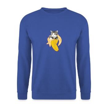 Cat banana kitten meow kitty cat cat lady - Unisex Sweatshirt - royal blue - Front - Alina (178cm) & Michal (187cm)