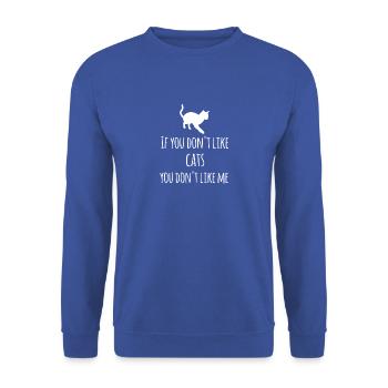 Katze Geschenk Haustier Katzenlady Mieze Miau Tier - Unisex Pullover - Royalblau - Vorne - Alina (178cm) & Michal (187cm)