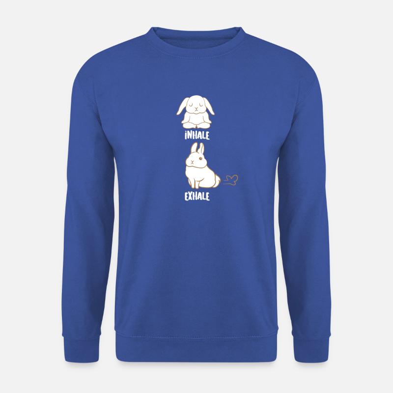 Hasen - Hase - Yoga - Inhale - Exhale - Unisex Pullover - Royalblau