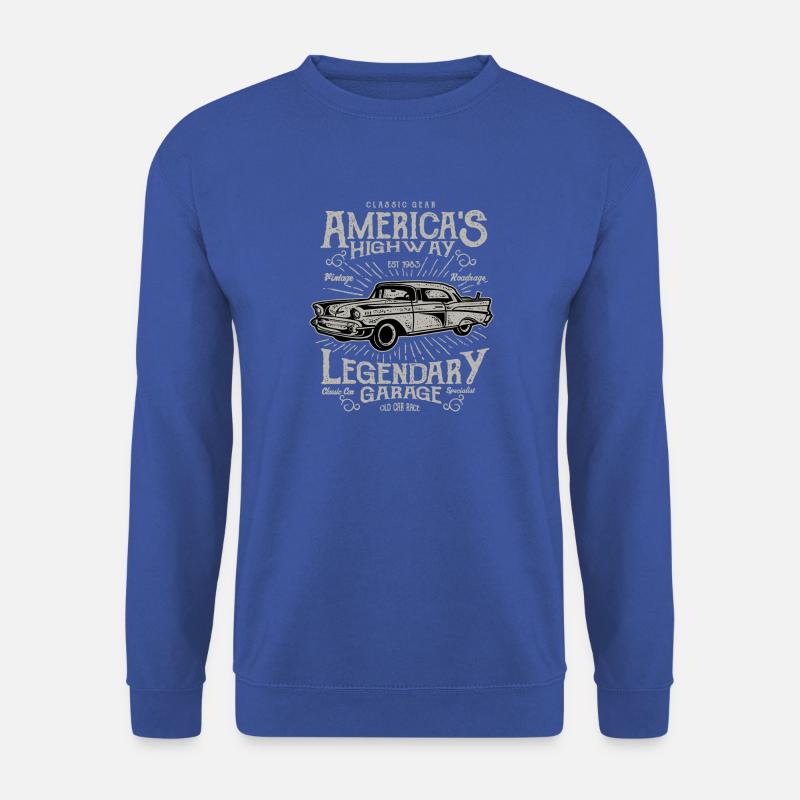 Oldtimer Klassiker Auto Vintage America Highway - Unisex Pullover - Royalblau