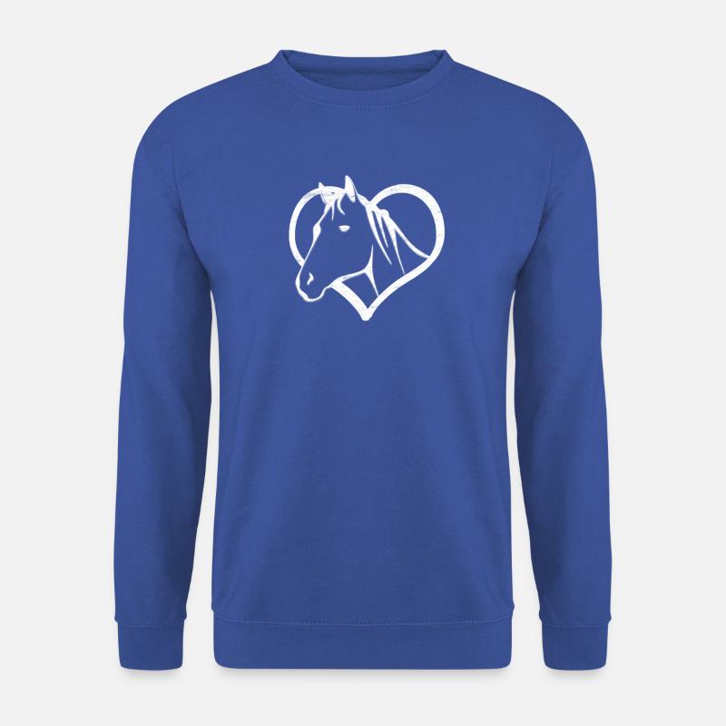 Pferd, Herz, reiten - Unisex Pullover - Royalblau