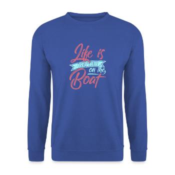 Boot Segeln Ozean Törn Segelboot - Unisex Pullover - Royalblau - Vorne - Alina (178cm) & Michal (187cm)
