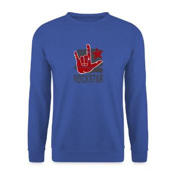 Rock Star Rock N Roll Hand Horn - Unisex Sweatshirt - royal blue - Front - Alina (178cm) & Michal (187cm)