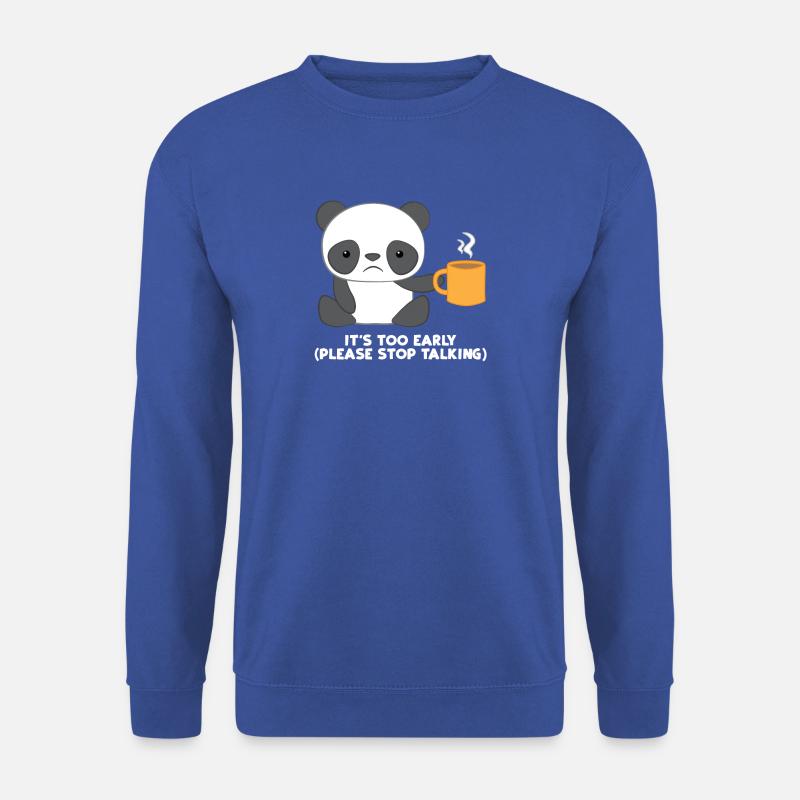 Panda - Panda T-Shirt - Pandamotiv - Morgenmuffel - Unisex Pullover - Royalblau