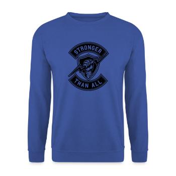 Stronger Than All - Unisex Sweatshirt - royal blue - Front - Alina (178cm) & Michal (187cm)