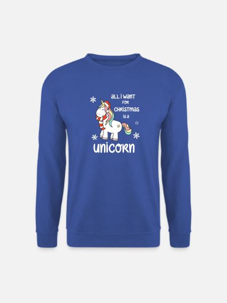 all i want for christmas unicorn - Unisex Pullover - Royalblau