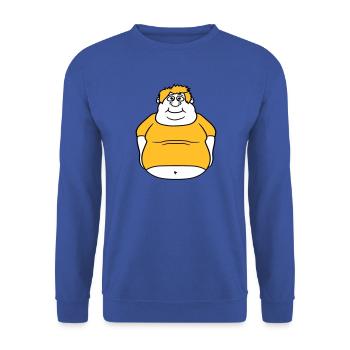 kreis ball mann fett dick clipart comic cartoon lu - Unisex Pullover - Royalblau - Vorne - Alina (178cm) & Michal (187cm)