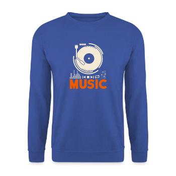 Musique Music Record Lecteur DJ cadeau - Sweat-shirt Unisexe - bleu royal - Devant - Alina (178cm) & Michal (187cm)