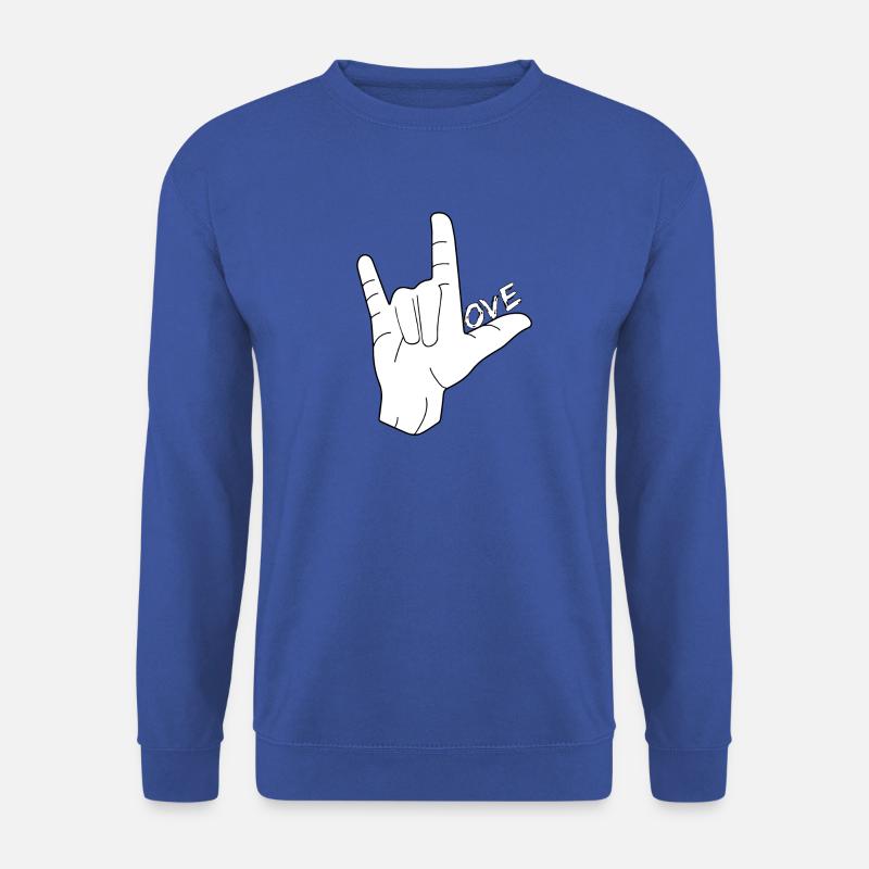 Liebe Gebärdensprache Zeichensprache ASL DGS Love - Unisex Pullover - Royalblau