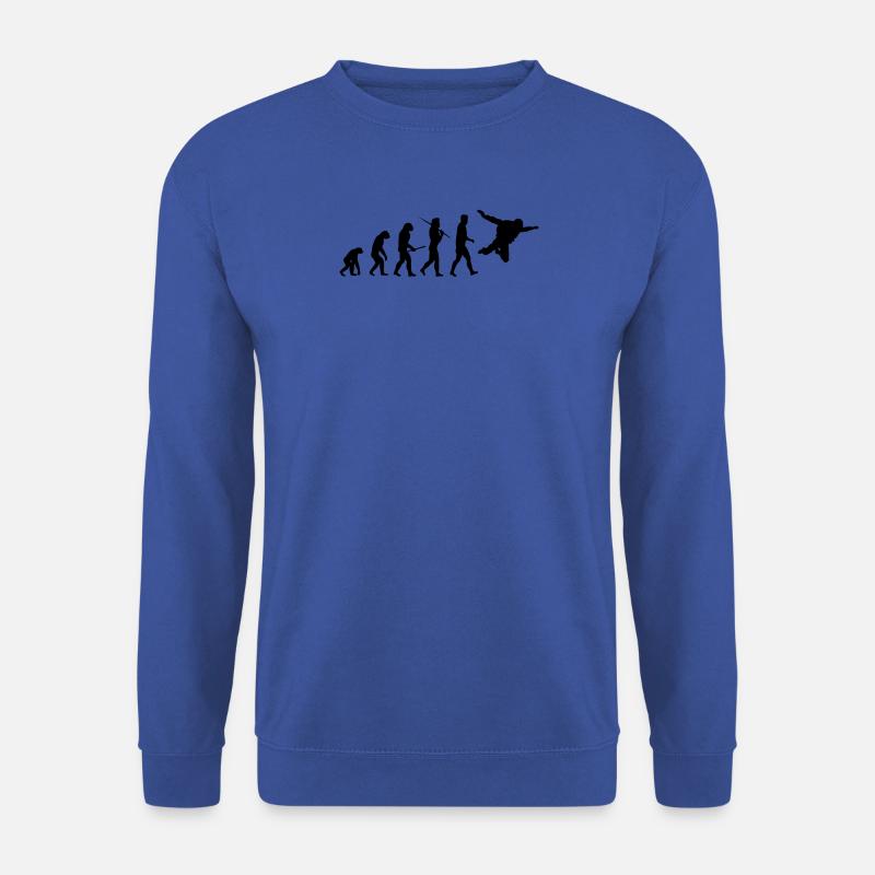 Human Evolution Parachuting Fallschirm Geschenk - Unisex Pullover - Royalblau