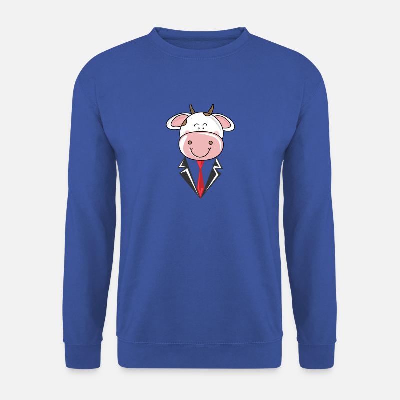 Kuh im Anzug Geschenk - Unisex Pullover - Royalblau