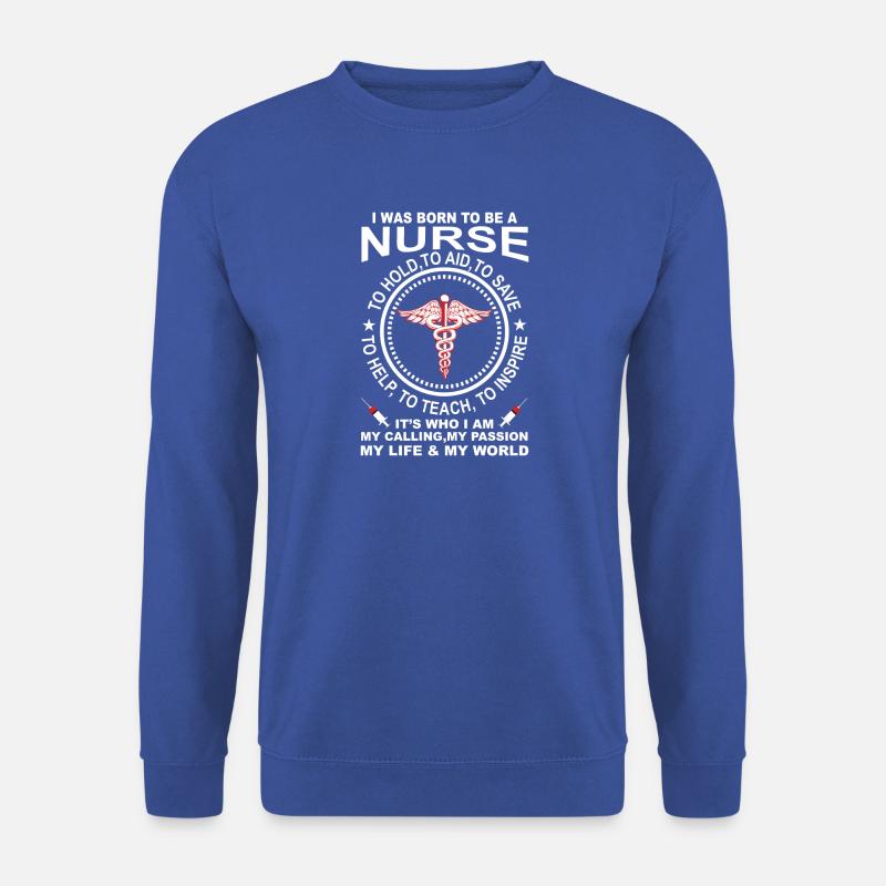 NURSE BORN - Unisex Pullover - Royalblau