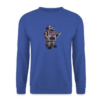 robot robby mr. robot scifi android toy retro pc - Unisex Sweatshirt - royal blue - Front - Alina (178cm) & Michal (187cm)