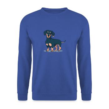 Dachshund Dog - Unisex Pullover - Royalblau - Vorne - Alina (178cm) & Michal (187cm)