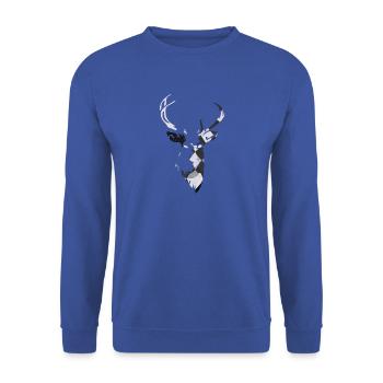 Elch Reh Hirsch Jäger Jagd Geweih Norwegen Schwede - Unisex Pullover - Royalblau - Vorne - Alina (178cm) & Michal (187cm)