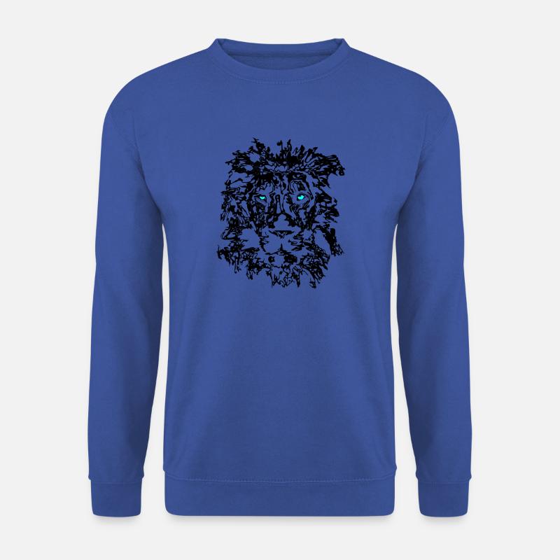 löwe mit blauen augen, löwe mit blauen augen - Unisex Pullover - Royalblau