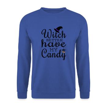 Witch Better Have My Candy HARIZ Halloween Horror - Unisex Sweatshirt - royal blue - Front - Alina (178cm) & Michal (187cm)