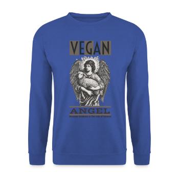 VEGANER ENGEL - Unisex Pullover - Royalblau - Vorne - Alina (178cm) & Michal (187cm)