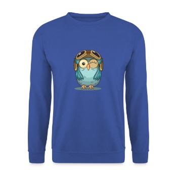 Flieger - Unisex Pullover - Royalblau - Vorne - Alina (178cm) & Michal (187cm)